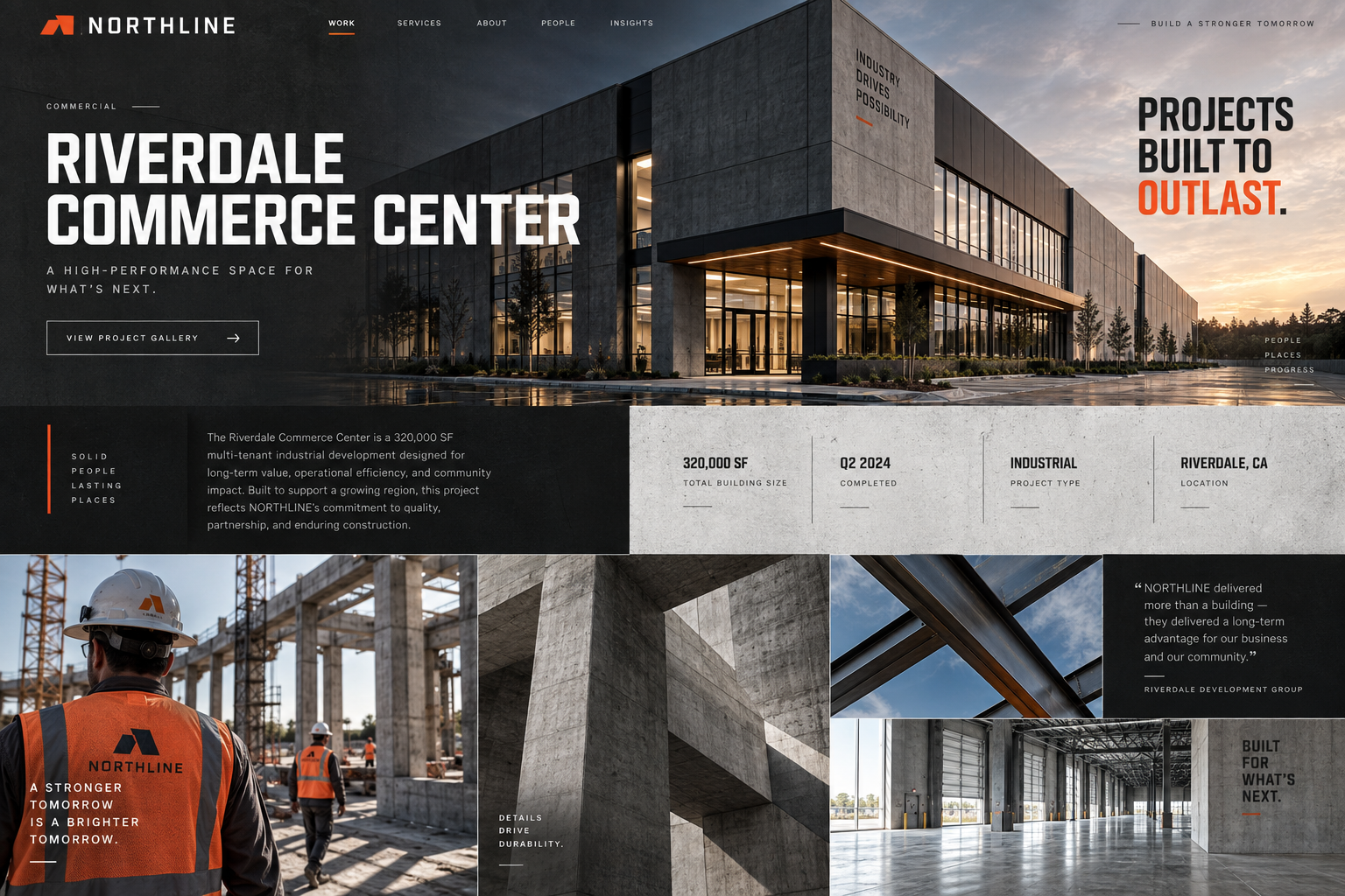 Northline construction project portfolio website page